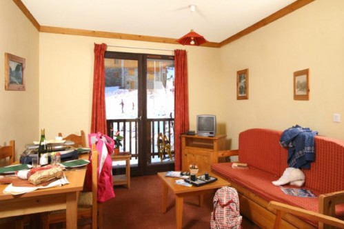 An example of a sitting area at Les Chalets du Thabor in Valfrejus