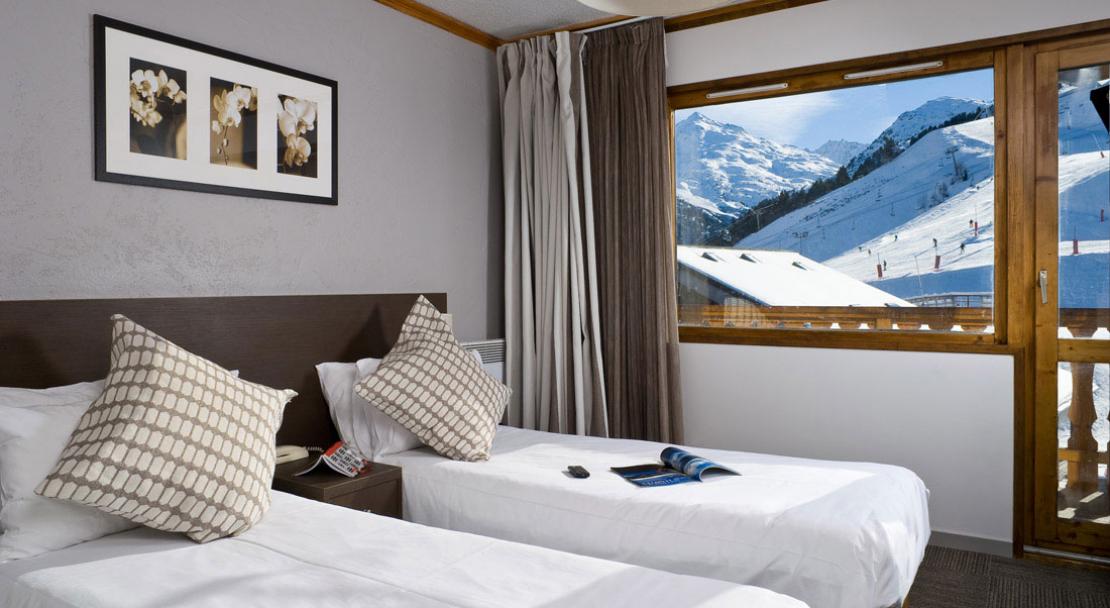 Twin Bedroom hotel Le Mottaret; Copyright: Madame Vacances