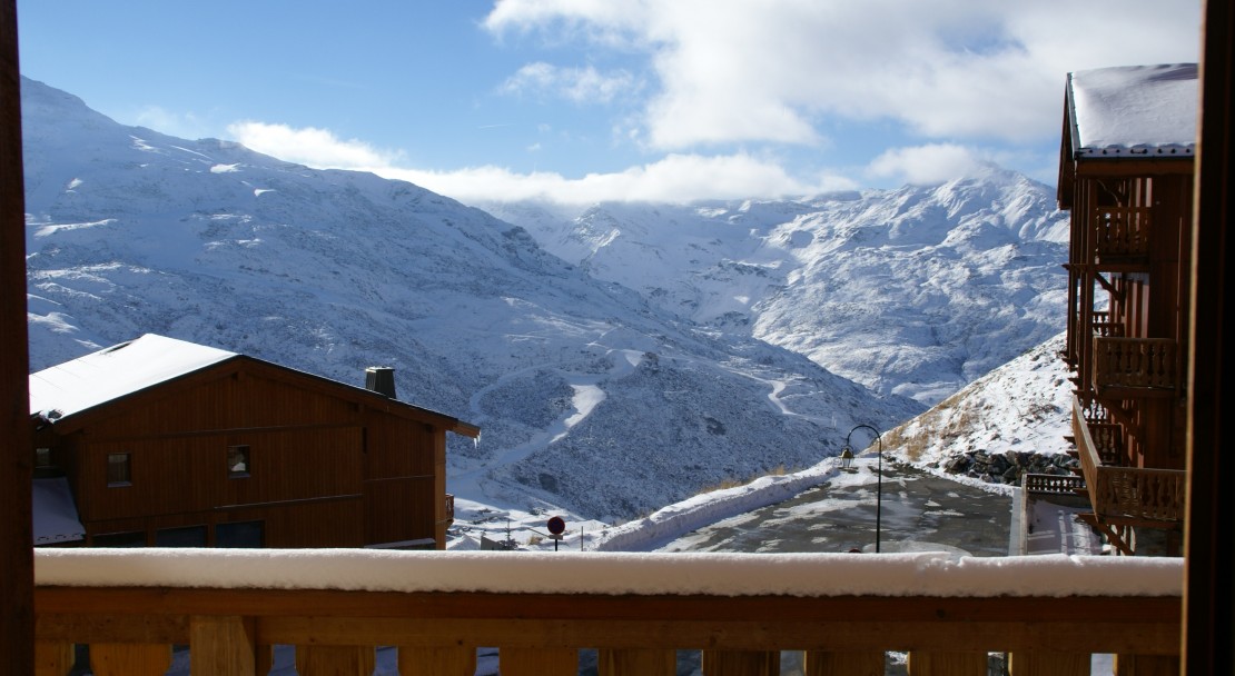 View from the balcony at Chalet Altitude Val Thorens