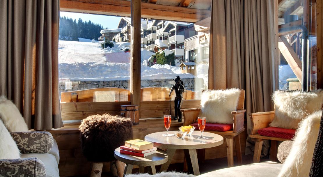 Tea by the slopes at Hotel La Marmotte Les Gets