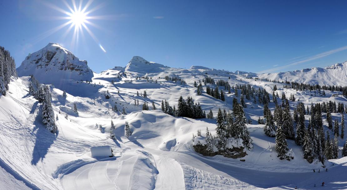 Sunny and snowy skiing in Chatel; Copyright: JF Vuarand