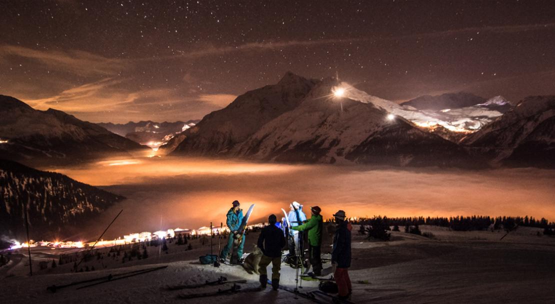 Skiing at night in La Rosiere; Copyright: Propaganda