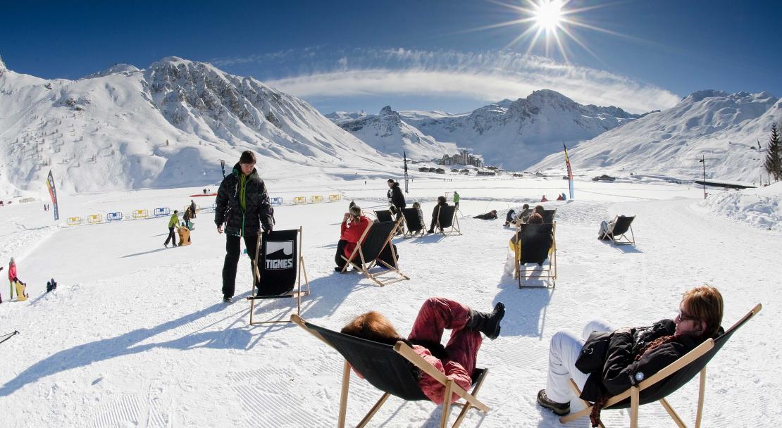 Relaxing in the sun in Tignes, France, Andy Parant; Copyright: Andy Parant