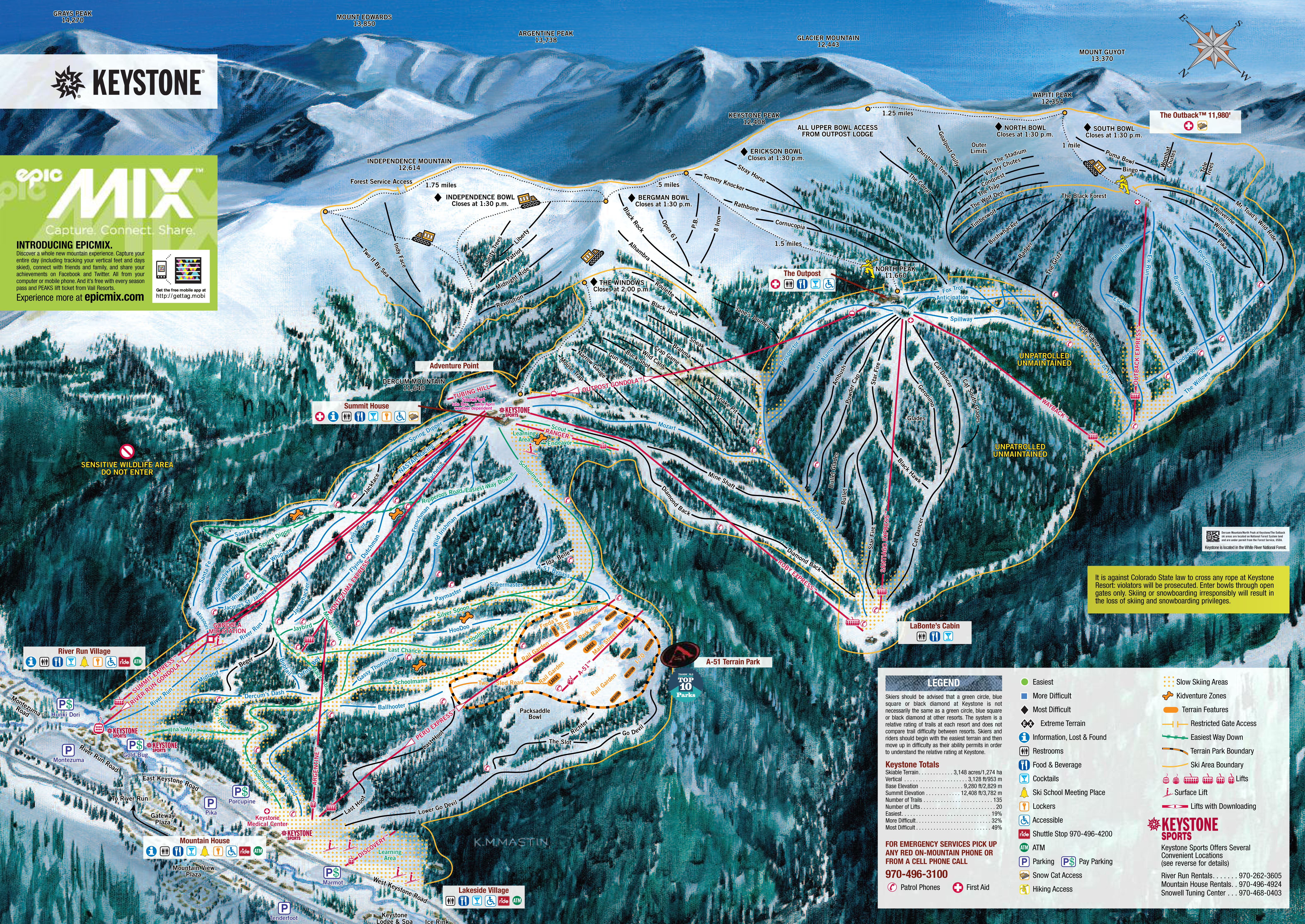 Keystone Piste Maps And Ski Resort Map Powderbeds