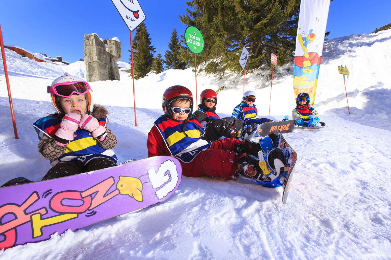Kids Learning to snowboard in Avoriaz - Pascal Gombert 