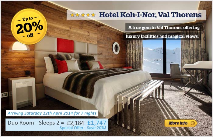 Hotel Koh-I Nor with 20% off promotion banner