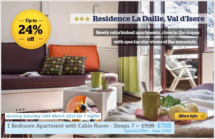 Residence La Daille 24% off promotion banner