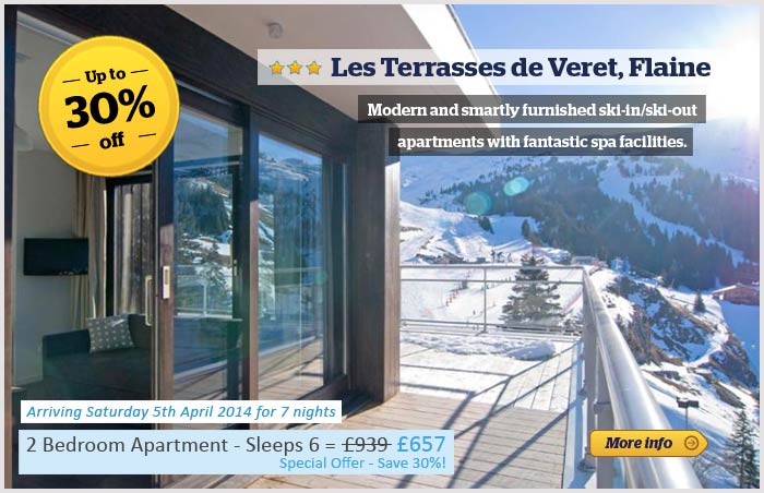 Les Terrasses de Veret 30% off promotion banner