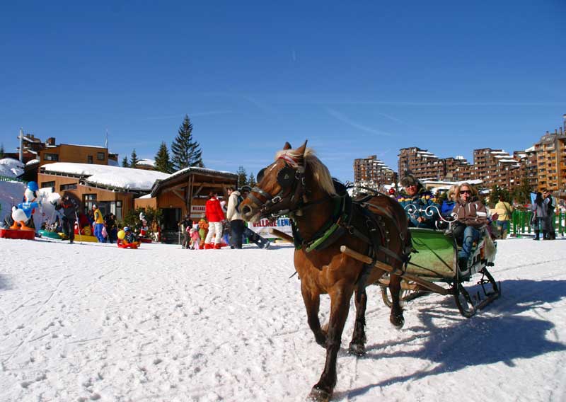 Horse drawn sleigh in Avoriaz