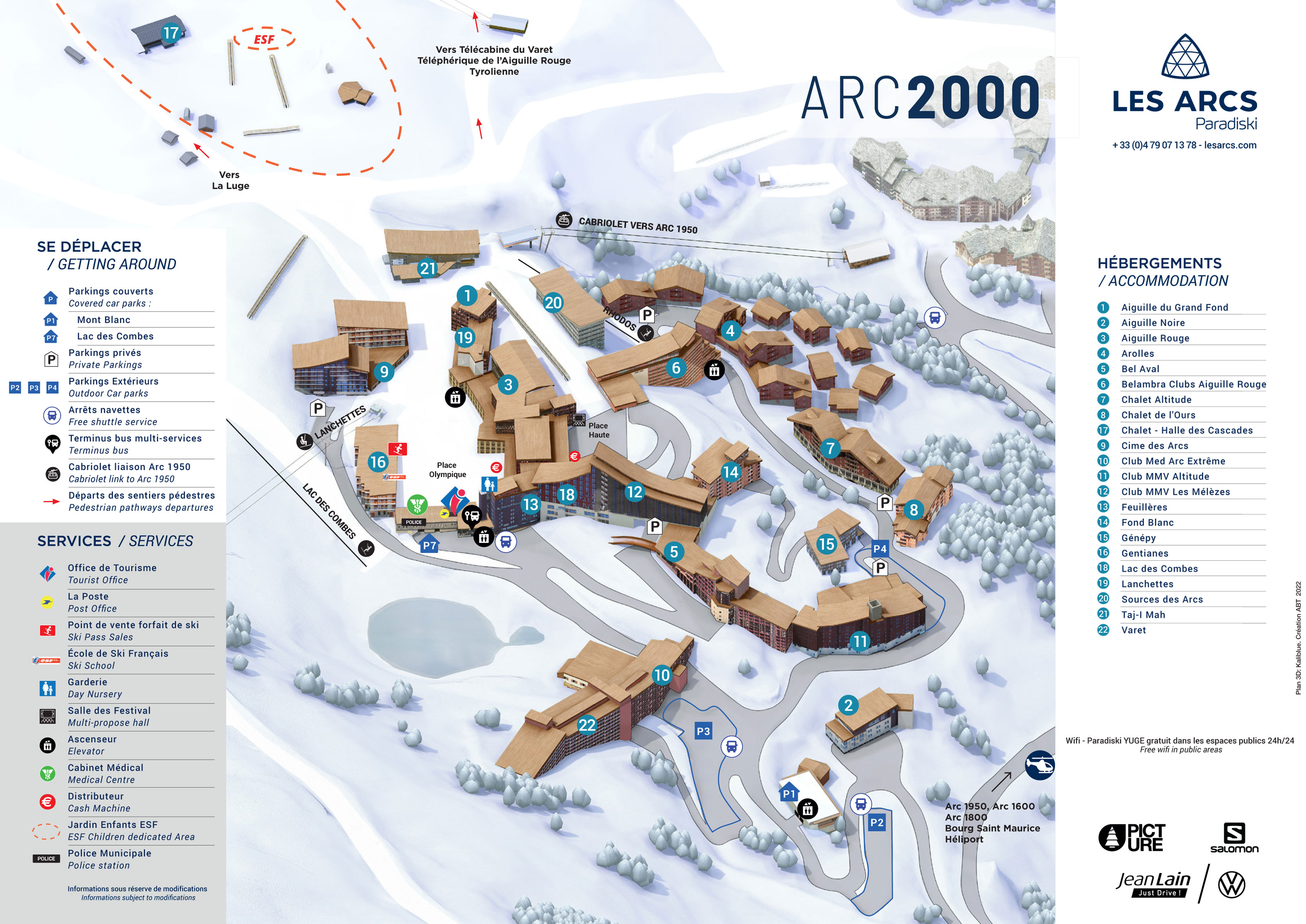 Arc 2000 Resort Map 2022 