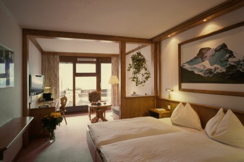 A Classic Twin Room in the Hotel Eiger in Grindelwald, Switzerland