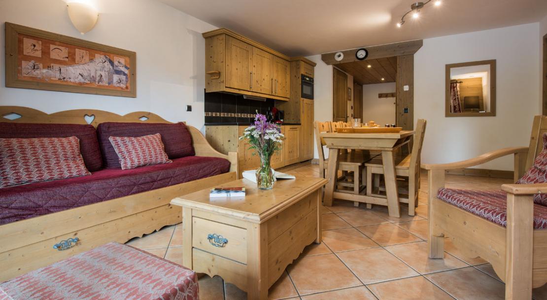 An example of a kitchen and living area at the Ferme du Val Claret; Copyright: ©Foud'Images