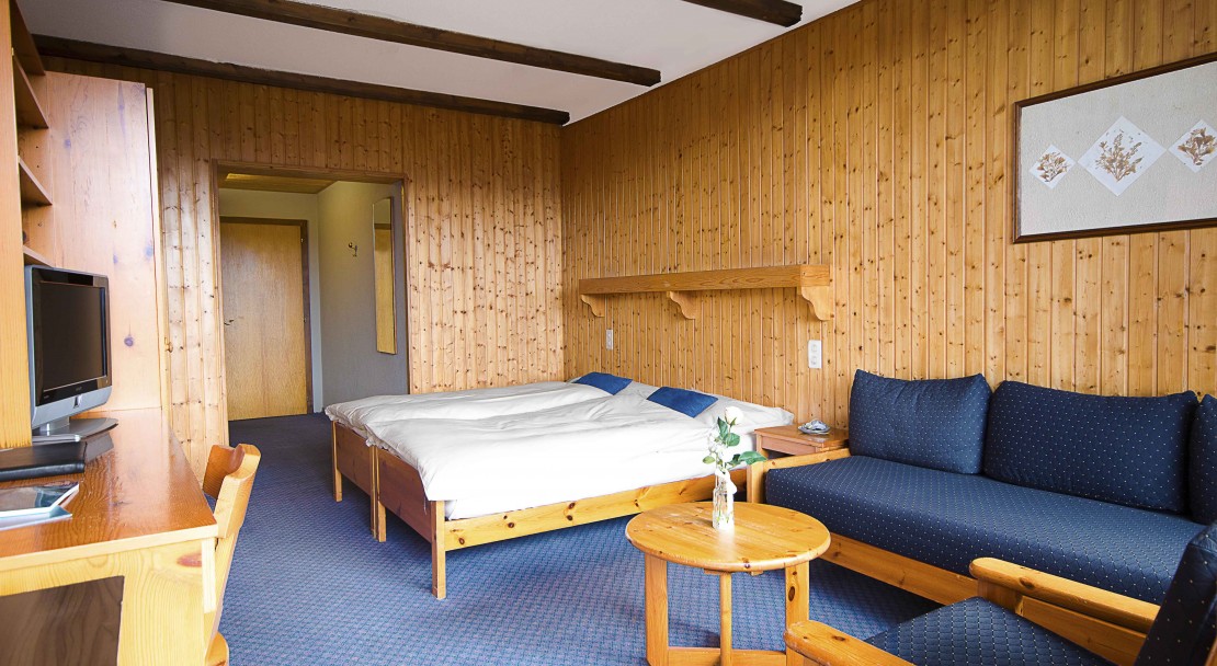 A room at the Hotel La Prairie Crans Montana