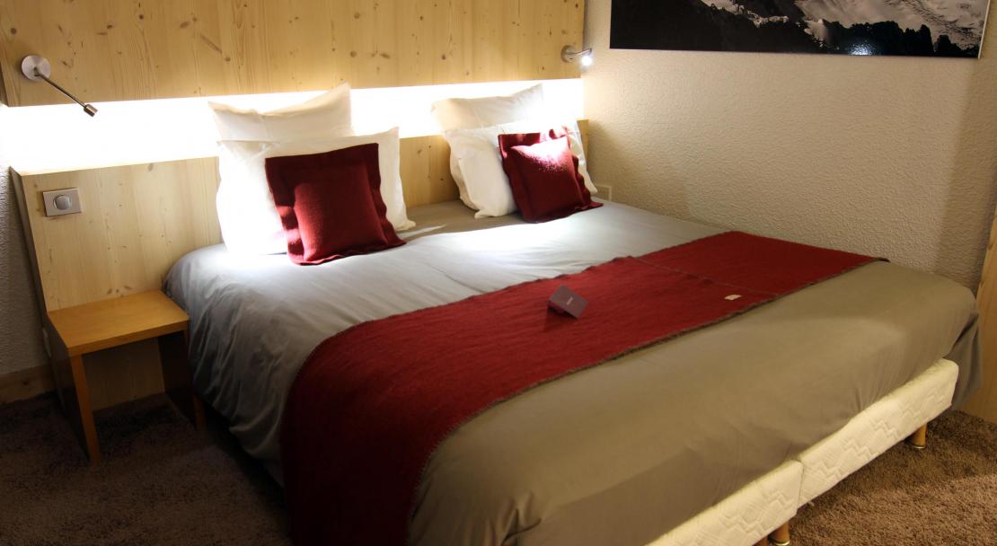 An example of a double room at the Mercure Chamonix Centre