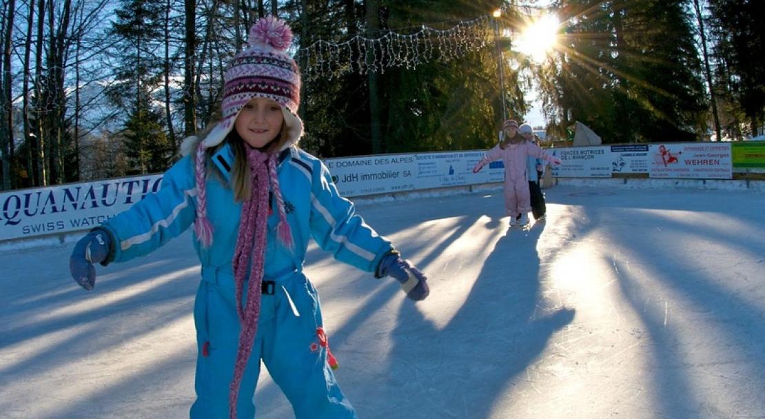 Ice skating in Villars