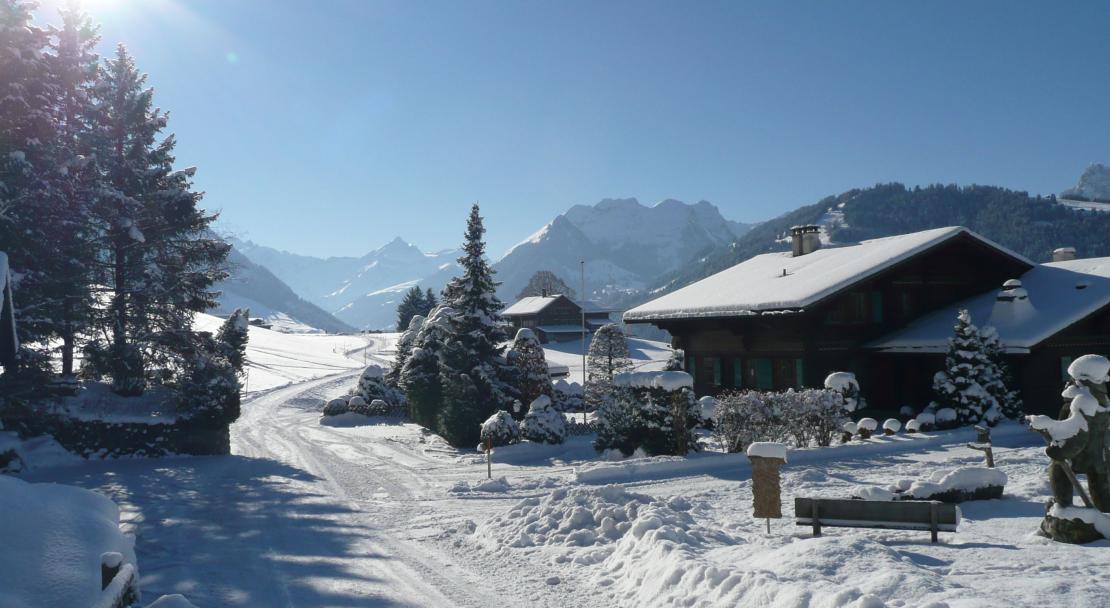 Snowy Village in Gstaad