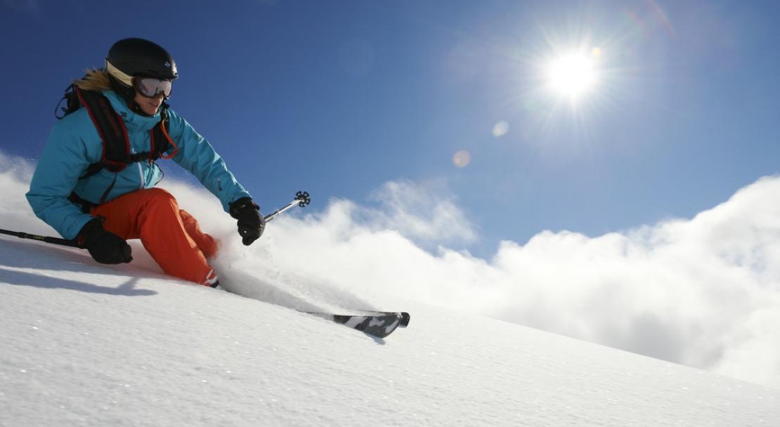 Powder ski in Davos