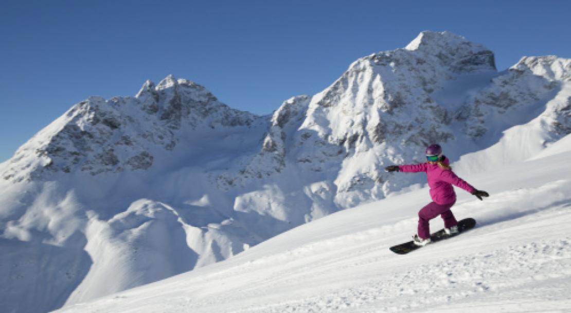 Snowboarding in St Moritz
