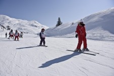 Learning to Ski at Champagny-en-Vanoise, France; Copyright: Champagny-en-Vanoise Tourist Office