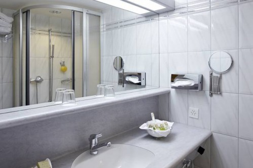 An example of a bathroom, at the ArabellaSheraton Hotel Seehof