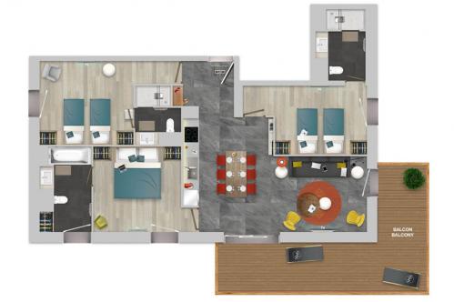 Chalet Izia 3 Bedroom Apartment; Copyright: Village Montana