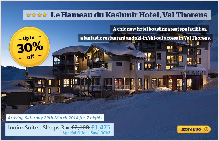 Le Hameau du Kashmir Hotel with 30% off offer promotion banner