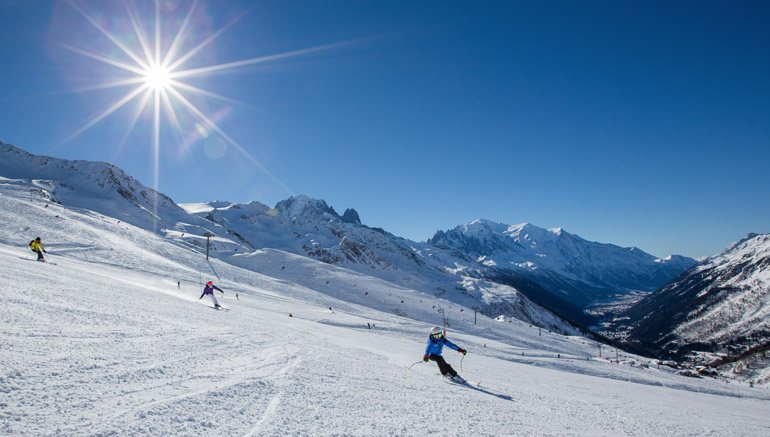 Kids skiing in Chamonix
