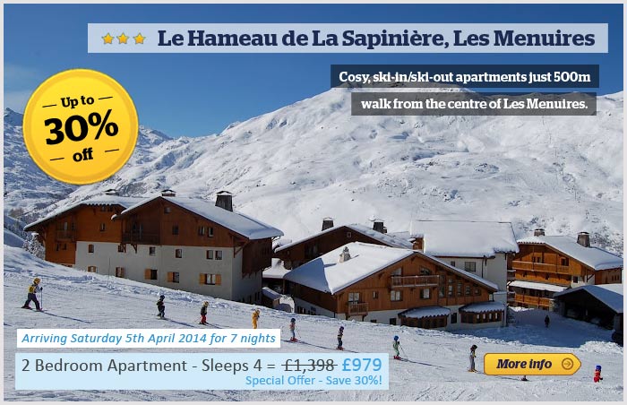 Le Hameau de La Sapiniere 30% off promotion banner