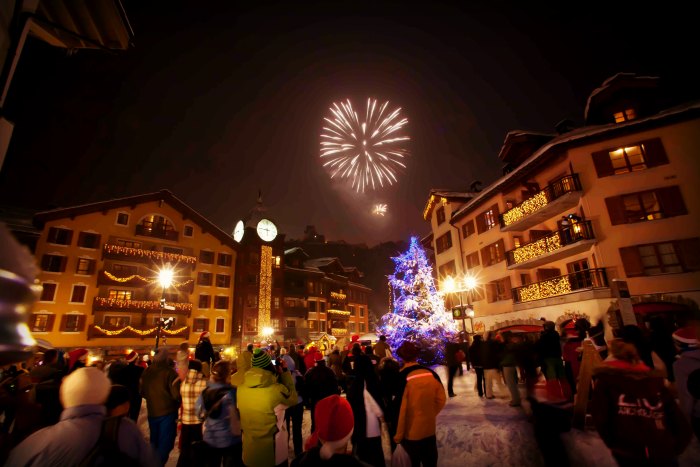 New Year fireworks in Les Arcs 1950