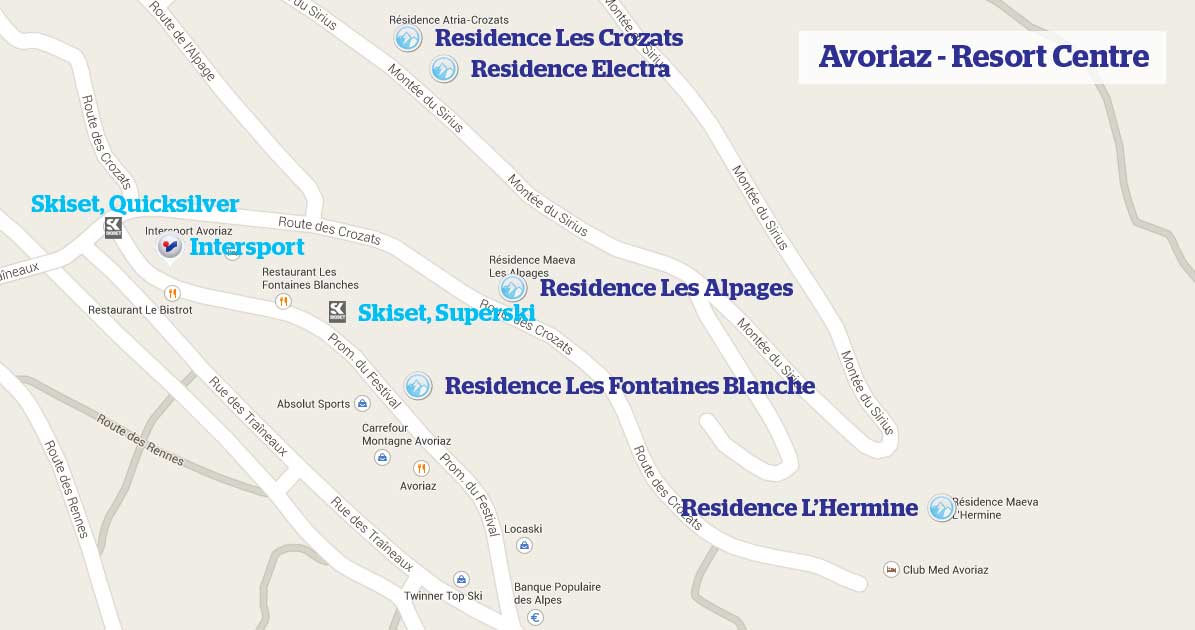 Avoriaz Resort Centre Map