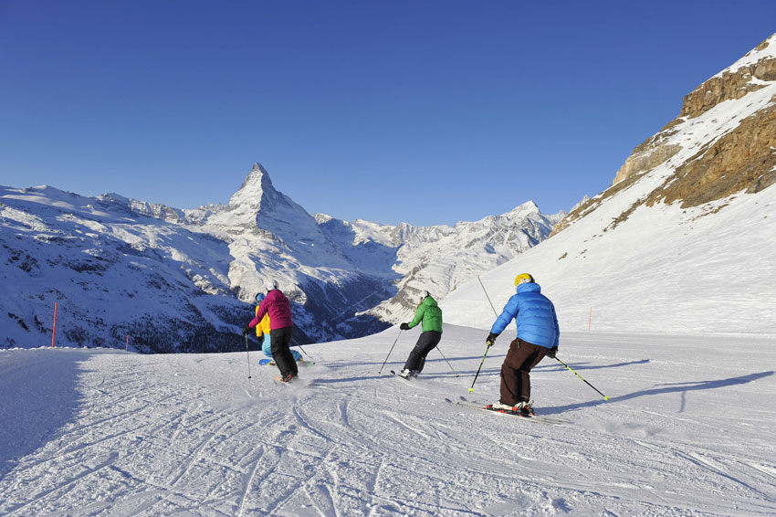 Zermatt with skiers